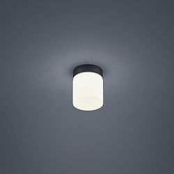 ceiling luminaire KETO cylindrical, switchable, with diffuser IP44, black matt 