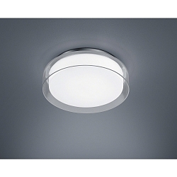 LED Bad-Deckenleuchte OLVI 30, IP44, � 30cm, 12W 2900K 1020lm, CRi >90, chrom / Glas opal + klar