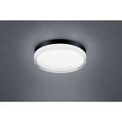 LED Bad-Deckenleuchte TANA 28, � 28cm, IP44, 18W 2900K 870lm, CRi >90, Glas teilsatiniert, mattschwarz