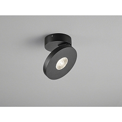 LED Bad-Deckenstrahler GOTO, IP54, 8.5W 2700K 570lm, CRi >90, dimmbar, verstellbar, Aluminium / Glas-Linse, mattschwarz