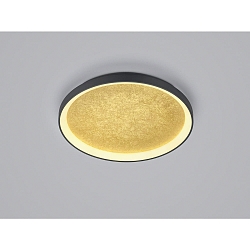 ceiling luminaire MORI CCT Switch, with diffuser IP20, black matt, gold leaf dimmable