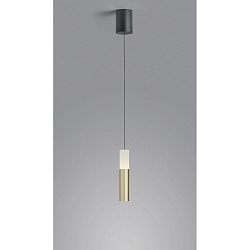 pendant luminaire LIDOS 1 flame, direct / indirect IP20, black matt, gold leaf dimmable