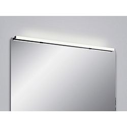 mirror luminaire LADO-S 120 large, switchable, slim, with diffuser IP44, black matt, white 