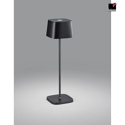battery table lamp KORI dimmable IP65, satined, black matt dimmable