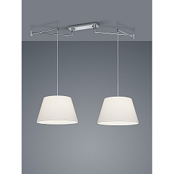 Pendelleuchte CERTO 1, 2-flammig, IP20, E27, chrom, Schirm Chintz wei�
