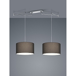 Pendelleuchte CERTO 2, 2-flammig, IP20, E27, chrom, Schirm anthrazit