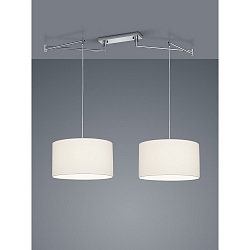 Pendelleuchte CERTO 2, 2-flammig, IP20, E27, chrom, Schirm wei�