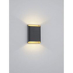 wall luminaire TOCO square, direct / indirect IP54, black matt dimmable