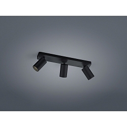 spot RIWA 3 flames IP20, black dimmable