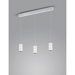 pendant luminaire ROK 3 flames, adjustable, direct / indirect, focusable IP20, white matt dimmable