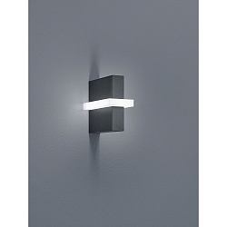 LED Au�enwandleuchte OKI, IP54, 8W 3000K 520lm, dimmbar, Aluminium graphit / Acryl satiniert