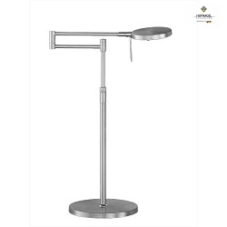 LED table lamp SOLE, variable height 40-60cm, swiveling, with variable hinge-arm & touch dimmer, 6W 2700K 750lm