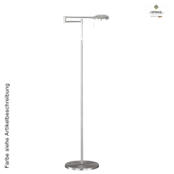 LED reading lamp SOLE, variable height 100-145cm, swiveling, with variable hinge-arm & touch dimmer, 6W 2700K 750lm