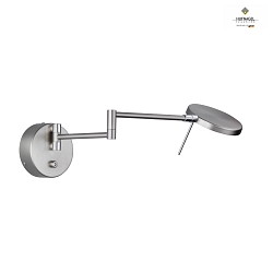 LED wall lamp SOLE, Ausladung max. 52cm, swiveling, with variable hinge-arm & touch dimmer, 6W 2700K 750lm