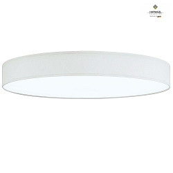 LED ceiling luminaire LUNA,  40cm, 30W 3000K 3500lm, white fabric cover below, dimmable, white chintz