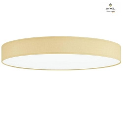 LED ceiling luminaire LUNA,  40cm, 30W 3000K 3500lm, white fabric cover below, dimmable, champaign chintz