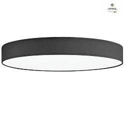 LED ceiling luminaire LUNA,  40cm, 30W 3000K 3500lm, white fabric cover below, dimmable, slate chintz