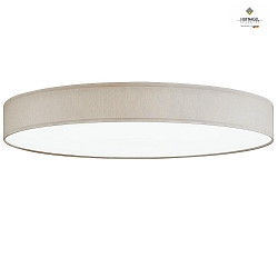 LED ceiling luminaire LUNA,  40cm, 30W 3000K 3500lm, white fabric cover below, dimmable, melange chintz