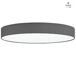 LED ceiling luminaire LUNA,  40cm, 30W 3000K 3500lm, white fabric cover below, dimmable, taupe chintz
