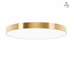 LED ceiling luminaire AURELIA,  40cm, 30W 4000K 3500lm, white fabric cover below, dimmable, brushed golden structural film