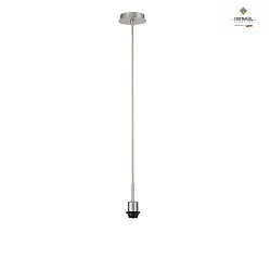 Pendant lamp suspension MIKADO, length 150cm, E27, without shade, matt nickel, beige fabric coated cable