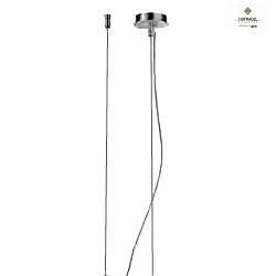 Suspension kit for LED ceiling luminaire ARUBA X, 150cm, shortable steel ropes, matt nickel, DALI dimmable