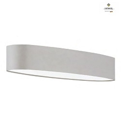 LED ceiling luminaire ARUBA X, oval 90 x 30cm, 40W 2700K 4800lm, dimmable, light grey chintz / white PC cover
