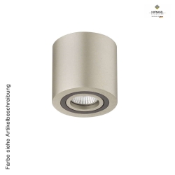 Ceiling luminaire ILSOLE R, spotlight insert rotatable & swiveling, GU10 max. 50W, ML Dark Titan / Platinum