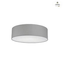 Ceiling luminaire MARA,  50cm, 3x E27, white fabric cover below / Chintz, light grey