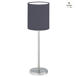 Table lamp LINUS Z, height 39cm, E14, with cable switch, chintz shade, matt nickel / slate