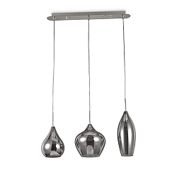 Pendelleuchte SOFT SP3, 3-flammig, 3x E14 max. 40W, Rauchglas / Chrom