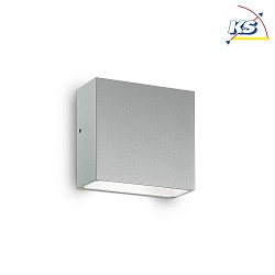 Outdoor wall luminaire TETRIS-1, IP44, G9 max. 15W, aluminium / glass, matt grey