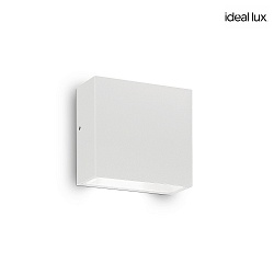 Outdoor wall luminaire TETRIS-1, IP44, G9 max. 15W, aluminium / glass, matt white