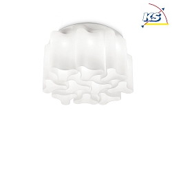 Ceiling luminaire COMPO, 10 flames,  73.5cm, E27, white etched glass / matt white