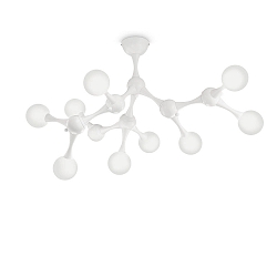 Ceiling luminaire NODINO, 9 flames, � 83cm, incl. G9 lamp, white