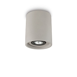 Ceiling luminaire OAK ROUND, IP20, � 13.5cm, GU10, pivotable, cement, grey