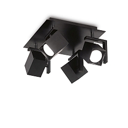Wall / Ceiling spot MOUSE SQUARE, 4 flames, GU10 max. 50W, adjustable, black