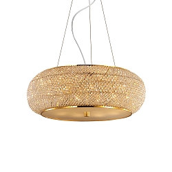 Kristall-Pendelleuchte PASHA, 14-flammig, � 65cm, E14, Gold