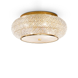 Kristall-Deckenleuchte PASHA, 14-flammig, � 65cm, E14, Gold