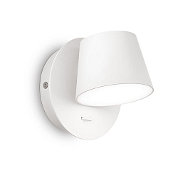 LED Wandleuchte GIM, IP20, 6W 3000K 400lm, drehbar, mit Schalter, Wei� / Satin