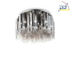 Ceiling luminaire COMPO, 10 flames,  73.5cm, E27, smoked glass / chrome