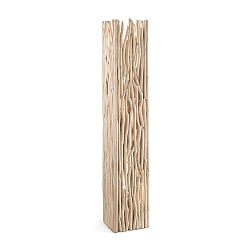 Stehleuchte DRIFTWOOD, 2-flammig, eckig, ohne Textilschirm, E27, Metall / Naturholz