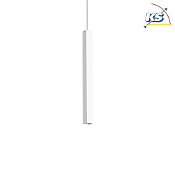 LED pendant luminaire ULTRATHIN SQUARE, lenght 40cm / 3 x 3cm, 11.5W 3000K 1000lm, matt white