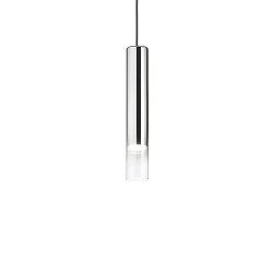 Pendelleuchte LOOK SP1 D06, IP20, � 6cm / 40cm, GU10 max. 28W (inkl. LED 7W 3000K 540lm 50�, CRi >90, on-off), chrom + Glas