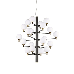 Pendant luminaire COPERNICO, 20 flames, � 86cm, incl. 20x G9 LED 3.2W 3000K
