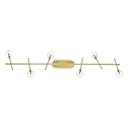 Wall / Ceiling luminaire MARACAS, 6 flames, incl. G4 2W 3000K, satined brass / clear