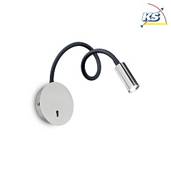 LED wall luminaire FOCUS-2, with Flex-Arm and switch, 3W 3000K 130lm, chrome