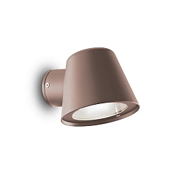 Outdoor Wandspot GAS AP1, IP43, GU10, Aluminium / Hartglas, Kaffeebraun