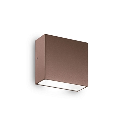 Au�enwandleuchte TETRIS-1, IP44, G9 max. 15W, Aluminium / Glas, Kaffeebraun matt