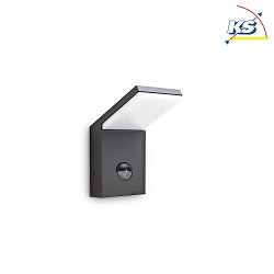 Outdoor LED wall luminaire STYLE SENSOR, IP54, with PIR sensor, 9.5W 4000K 680lm, anthracite